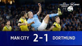 Man City v Borussia Dortmund (2-1) | Acrobatic Haaland Stuns Old Side | Champions League Highlights