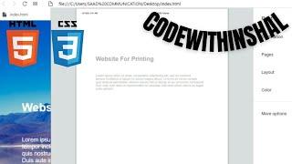 TRANSFORM A WEBSITE INTO A PRINTER VERSION WITH CSS FOR BEGINNERS TUTORIAL 2022 | CODEWITHINSHAL