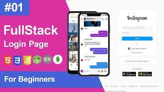 Part -1 | How to Build a Fullstack Instagram Login Page | HTML, CSS, JS, Express, Node, MongoDB