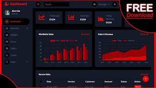 Responsive Admin Dashboard Using HTML CSS & Bootstrap 5 | Free Source Code ????