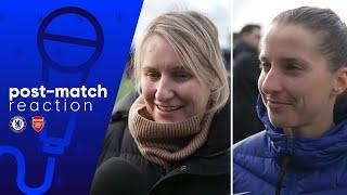 Emma Hayes and Jelena Cankovic react to Women's FA Cup victory over Arsenal