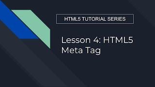 Lesson 4 Meta Tag | HTML 5 TUTORIAL SERIES - Ayush Shah