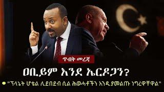 Ethiopia: ጥብቅ መረጃ -  ዐቢይም እንደ ኤርዶጋን? -  "ፕላኔት ሆቴል ሊደበደብ ሲል ሕወሓቶችን እንዲያመልጡ ነግረዋቸዋል" | Erdogan & Abiy