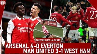 Arsenal GO 5 CLEAR! Arsenal 4-0 Everton Highlights! Manchester United 3-1 West Ham | TOTTENHAM OUT!