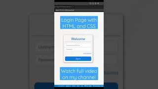 How to create Login Page with HTML,CSS and Bootstrap