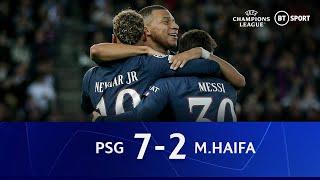 PSG v M.Haifa (7-2) | Messi, Neymar and Mbappe all on scoresheet | Champions League Highlights