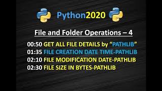 Python Path Lib | Pathlib File Creation time | Pathlib File Modification time | Pathlib File Size