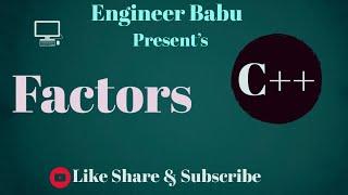 Factors of a Number using C== || Competitive programming Series || Java || Python || Coding Tutorial