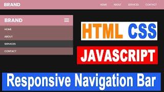 Responsive Navigation Bar | HTML CSS And JAVASCRIPT Tutorial | Web Development