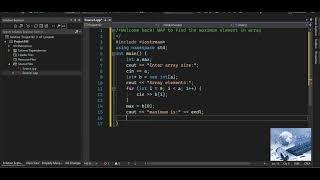 C++ Input program to find the maximum element in array|C++ Tutorial for Beginners|#cplusplus