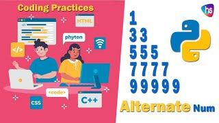 Python Alternate Number Pyramid Pattern - Pyhton Number Patterns - Python Program Source Code