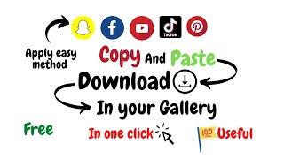 How to download all social media in your phone or gallery || Facebook || Youtube || Tiktok.