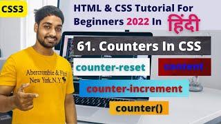 CSS Counters | Html And CSS Tutorial In Hindi