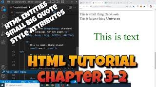 HTML Tutorial 03 - Basic HTML Tags - Html Entities, bdo tag, style attributes, quote - Sajeev vlogs