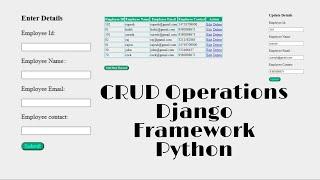 Django Framework Python | Complete CRUD Operations | Create, Read, Update, Delete Application