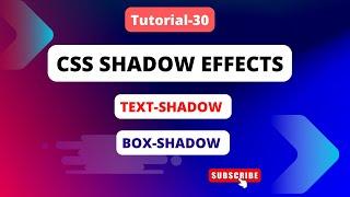 30-CSS: Shadow Effects (Text Shadow | BOX Shadow) tutorial in Hindi/Urdu