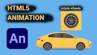 ADOBE ANIMATE AND ADOBE ILLUSTRATOR TUTORIAL -  HTML5 ANIMATED BANNER - ROTATE CAR WHEELS