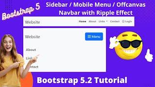 Bootstrap 5 Sidebar Menu | Responsive Offcanvas Navbar Bootatrap 5.2 Tutorial in Hindi | Coding22