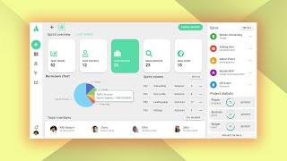 Vuejs - Vuetify  UI Design, Sprint Report System - Dashboard - Javascript | HTML - CSS | Vue-ECharts