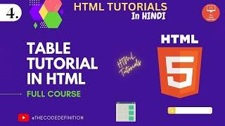 HTML Tutorial: Tables and th, tr, td tags in html how to create a table || By  @theCodeDefinition ​