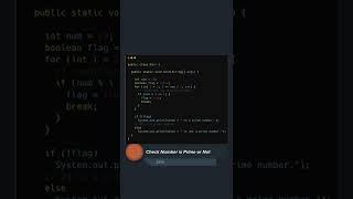 Java Program to Check Number is Prime or Not #java #programming #programmingshorts