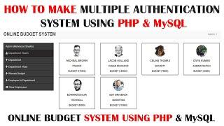 How to design sidebar of department head dashboard using PHP & MySQL | Online Budget System Part-12