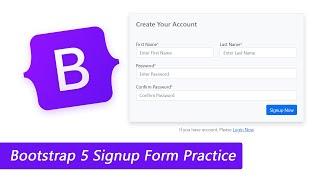 Bootstrap 5 Signup Form HTML | Registration Form HTML And CSS | Bootstrap Tutorial For Beginners