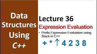 Evaluate Prefix Expression using Stack in ++ | Data Structure using C++ Tutorial for Beginners - 36