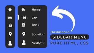 Side navigation bar in HTML CSS || Dashboard sidebar menu ||