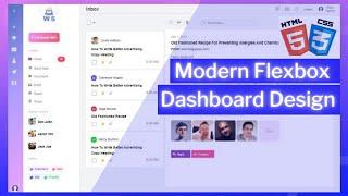 Flexbox Web Design: Modern Dashboard Design With Flexbox | website design | Dashboard using css flex