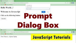 How to Use Prompt Dialog Box in JavaScript | JavaScript Prompt() Method Tutorial