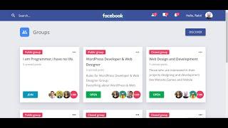 Build a Facebook Group Responsive UI Design Clone in Browser Using HTML5 & CSS3