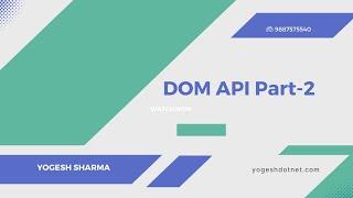 Document Object Model in Javascript Part 2 - Javascript tutorial for beginners