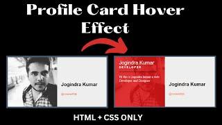 Profile Card Hover Effect Using only Html & CSS #html #css #effects #profile