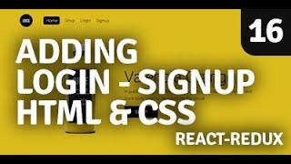 Redux Shopping Cart | Adding Login Signup Modal HTML and CSS | Part 16