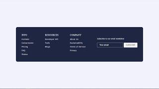 Footer Design using Html & CSS | CSS Footer Design | Rz Education