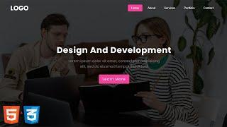 Make A Website Landing Page Design | Learn Web | HTML And CSS Tutorial For Beginners