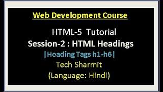 heading tag in html | html tutorial for beginners | html full course in Hindi |