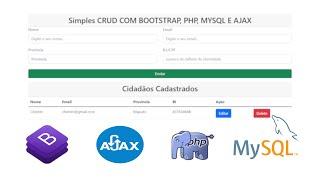 CRUD SIMPLES COM BOOTSTRAP PHP,  MySQL,  JQUERY e AJAX  Aula #7  Delete