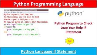 #sssci2022 Python Program to Check Leap Year or not || How to use if statement  python language