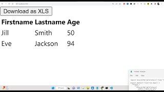 React.js Project to Export HTML5 Table to Excel File & Download it as Attachment in Browser Using JS