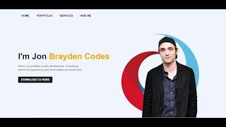 How To Create Stunning Personal Website Portfolio Using HTML and CSS |Jon Brayden Codes