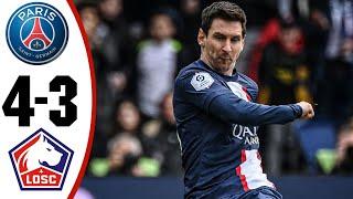 LIONEL MESSI FREE-KICK IN THE 95TH MINUTE FOR THE WIN ???? PSG vs Lille 4-3 All Goals Today