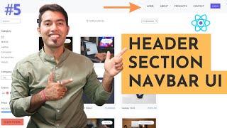 React Ecommerce Website Tutorial in Hindi #5:  Complete Header Component with Navbar ????