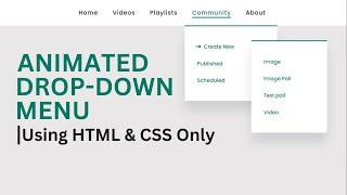 How To Make Drop-down Menu Using HTML And CSS | Simple Drop-Down Menu Bar Using HTML & CSS Only