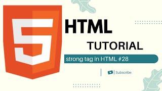 Strong Tag In HTML || #28