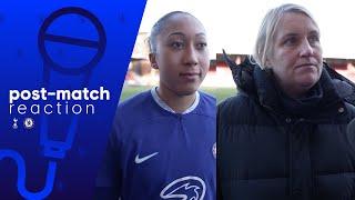 Emma Hayes and Lauren James react to victory over Tottenham!