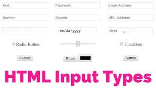 HTML Input Types | HTML Form | HTML5 Full Course | Web Designing Full Course