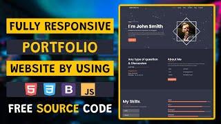 Responsive Personal Portfolio Website By Using Html, CSS, Js & Bootstrap || Modern Website Design