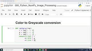 EP09 - Python - NumPy Image Processing - Color to Greyscale